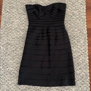 BCBG MAXAZRIA ALTERED BODYCON RUFFLE MINI DRESS